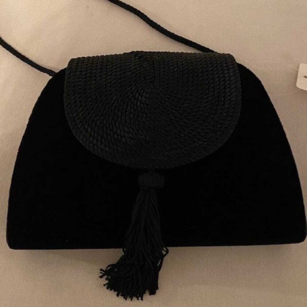 Black Velvet Handbag. NWT